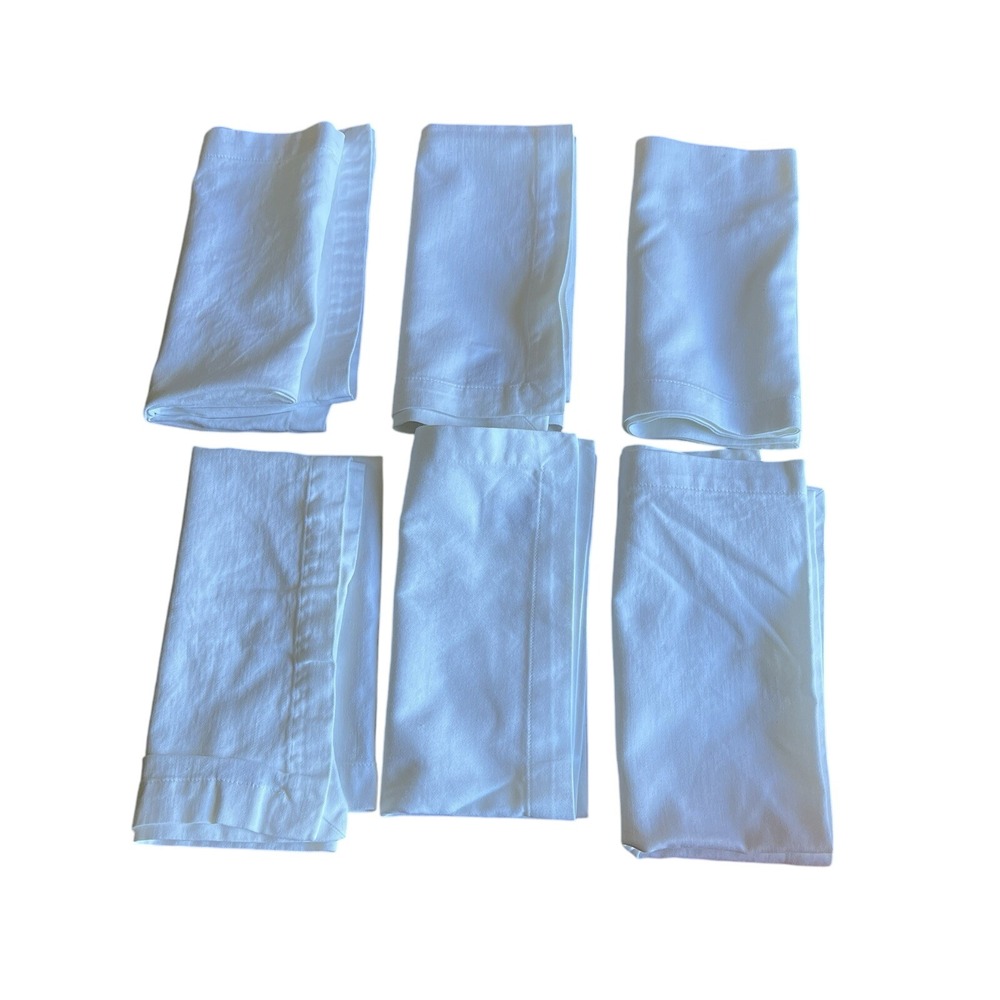 VTG Williams‎ Sonoma Cotton Napkins Set of 6 White 19.5x19.5